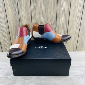 COACH Women's Multicolor Patchwork BANDIT Ankle Booties Casual Boots Size: 5B